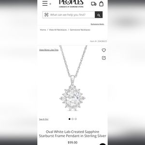 925 sterling silver white sapphire necklace and earrings set